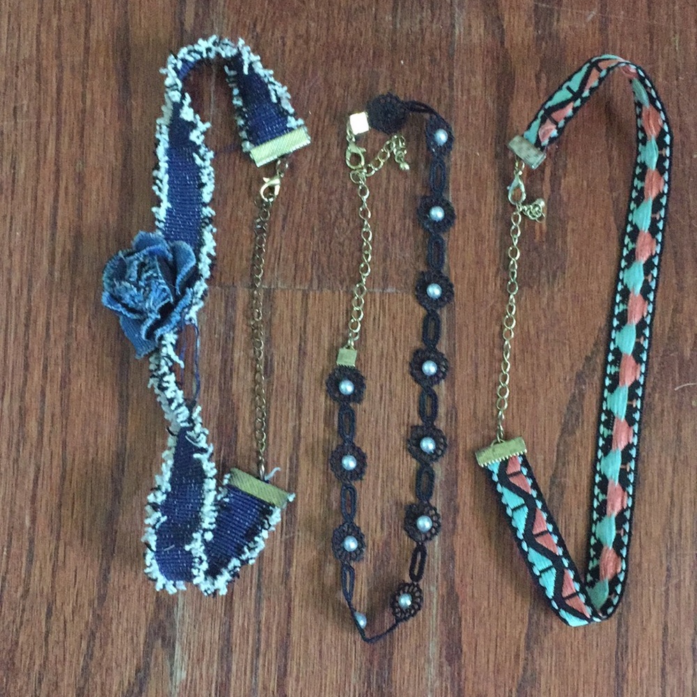 Three choker necklaces